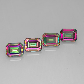 Achetez naturel ct multicolore topaze mystique gems, taille émeraude, en provenance brésil chez gemselect. en stock, livraison internationale!