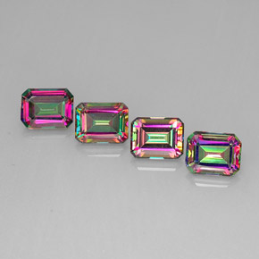 Achetez naturel ct multicolore topaze mystique gems, taille émeraude, en provenance brésil chez gemselect. en stock, livraison internationale!