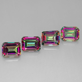 Achetez naturel ct multicolore topaze mystique gems, taille émeraude, en provenance brésil chez gemselect. en stock, livraison internationale!