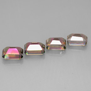 Achetez naturel ct multicolore topaze mystique gems, taille émeraude, en provenance brésil chez gemselect. en stock, livraison internationale!