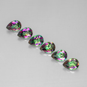 Achetez naturel ct multicolore topaze mystique gems, en forme de poire, en provenance brésil chez gemselect. en stock, livraison internationale!
