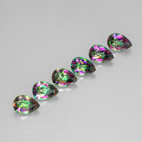 Achetez naturel ct multicolore topaze mystique gems, en forme de poire, en provenance brésil chez gemselect. en stock, livraison internationale!