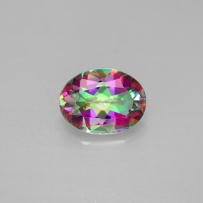 Topaze mystique arc-en-ciel premium naturelle coupe ovale, 1,39 ct, VS
