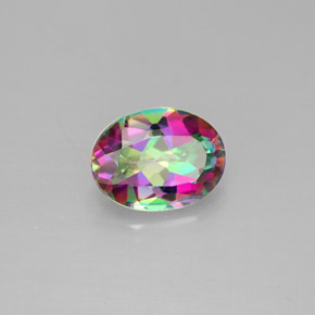 Topaze mystique arc-en-ciel premium naturelle coupe ovale, 1,39 ct, VS