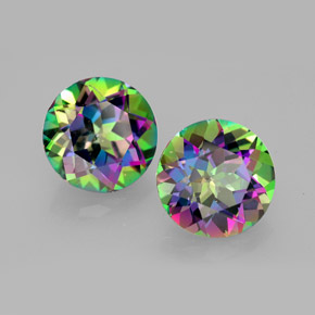 Achetez naturel ct Partie Supérieure Arc-en-Ciel Topaze mystique gems, Coupe roude, En provenance Brésil chez GemSelect. En stock, livraison internationale!