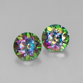 Achetez naturel ct multicolore topaze mystique gems, coupe roude, en provenance brésil chez gemselect. en stock, livraison internationale!