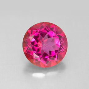 Topaze mystique rouge naturelle coupe roude, 4,67 ct, VS