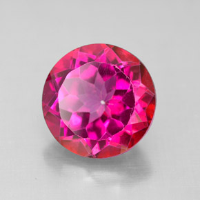 Topaze mystique Orange framboise naturelle Coupe roude, 4.68 ct, VS