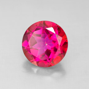 Topaze mystique rouge naturelle coupe roude, 4,73 ct, VS