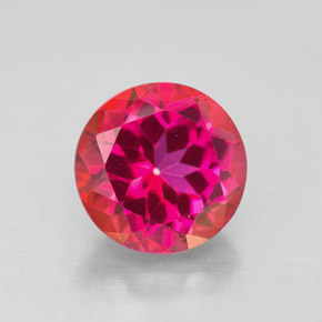 Topaze mystique rouge naturelle coupe roude, 4,90 ct, VS