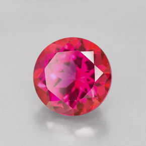 Topaze mystique rouge naturelle coupe roude, 4,90 ct, VS