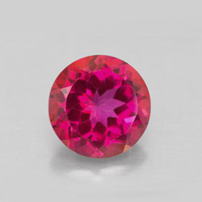 Topaze mystique rouge naturelle coupe roude, 4,72 ct, VS
