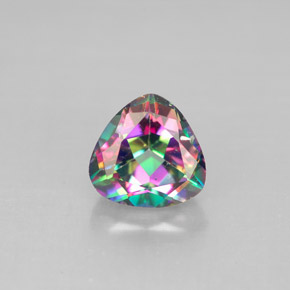 Topaze mystique multicolore naturelle trillion, 1,62 ct, VS