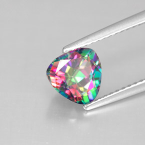 Topaze mystique multicolore naturelle trillion, 1,62 ct, VS
