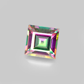 Topaze mystique multicolore naturelle carré, 2,12 ct, VS