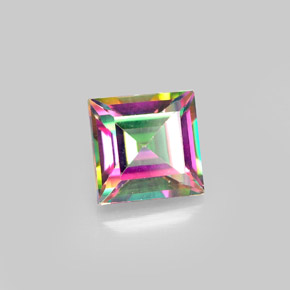 Topaze mystique multicolore naturelle carré, 2,12 ct, VS