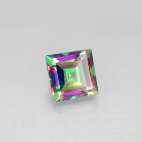 Topaze mystique multicolore naturelle carré, 2,17 ct, VS