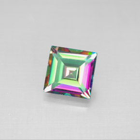 Topaze mystique multicolore naturelle carré, 2,18 ct, VS
