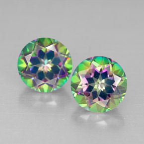 Achetez naturel ct Partie Supérieure Arc-en-Ciel Topaze mystique gems, Coupe roude, En provenance Brésil chez GemSelect. En stock, livraison internationale!