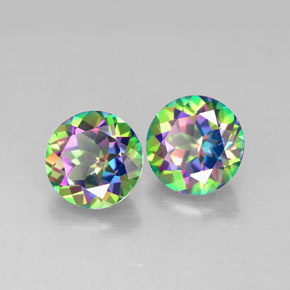 Achetez naturel ct multicolore topaze mystique gems, coupe roude, en provenance brésil chez gemselect. en stock, livraison internationale!