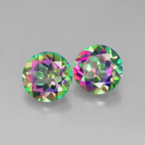 Achetez naturel ct Partie Supérieure Arc-en-Ciel Topaze mystique gems, Coupe roude, En provenance Brésil chez GemSelect. En stock, livraison internationale!