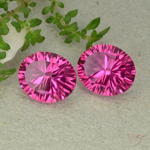 Achetez naturel 10.01ct Rose foncé Topaze mystique gems, Coupe ovale, En provenance Brésil chez GemSelect. En stock, livraison internationale!