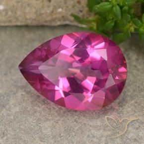 Topaze mystique Rose foncé naturelle En forme de poire, 6.03 ct, VVS-VS
