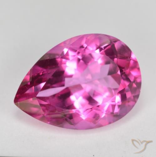 Topaze mystique Rose vif naturelle En forme de poire, 7.00 ct, VVS-VS