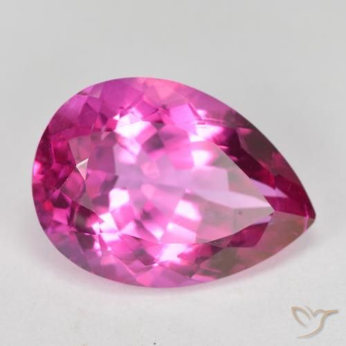 Topaze mystique Rose vif naturelle En forme de poire, 7.00 ct, VVS-VS