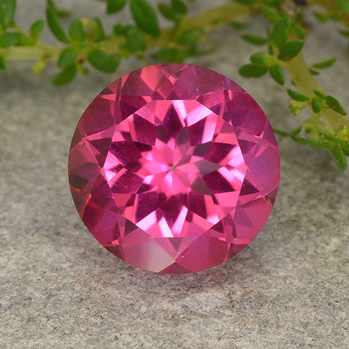 Topaze mystique magenta profond naturelle coupe roude, 4,36 ct, VVS-VS