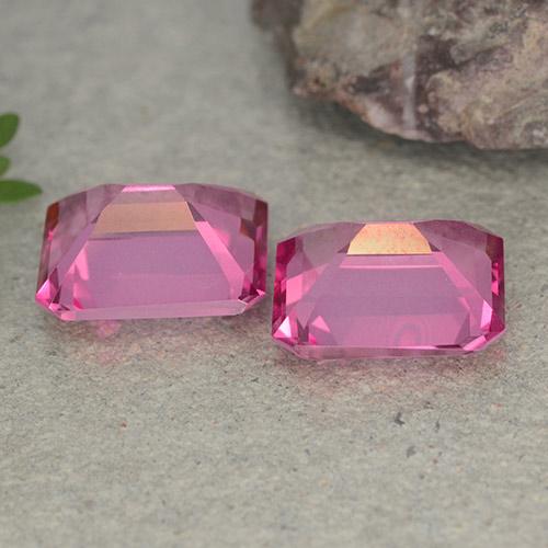 Achetez naturel 7,26ct rose foncé topaze mystique gems, taille émeraude, en provenance brésil chez gemselect. en stock, livraison internationale!