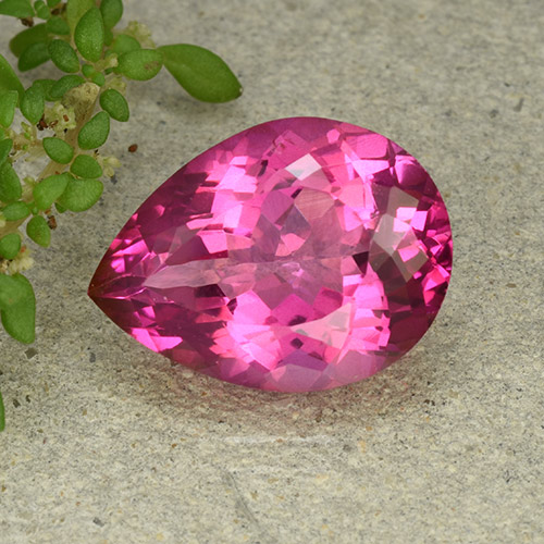 Topaze mystique Rose moyen-foncé naturelle En forme de poire, 9.60 ct, VVS