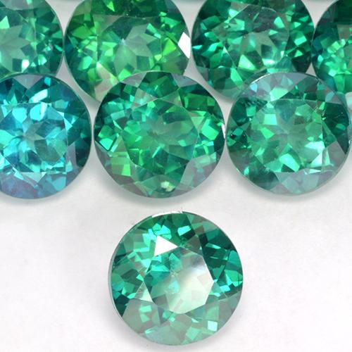 Achetez naturel 6.57ct Vert sarcelle Topaze mystique gems, Coupe roude, En provenance Brésil chez GemSelect. En stock, livraison internationale!