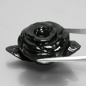 Néphrite noir naturelle forme fantaisie, 81,11 ct, opaque