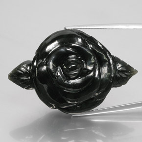 Néphrite noir naturelle forme fantaisie, 63,61 ct, opaque