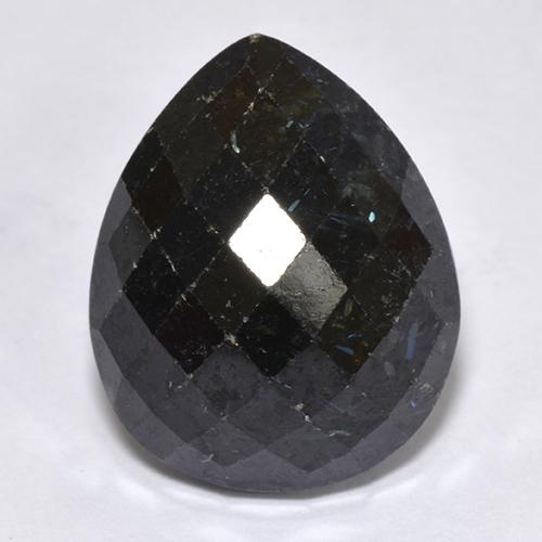 Nuummite Noire naturelle En forme de poire, 12.67 ct, Opaque