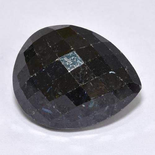 Nuummite Noire naturelle En forme de poire, 12.67 ct, Opaque