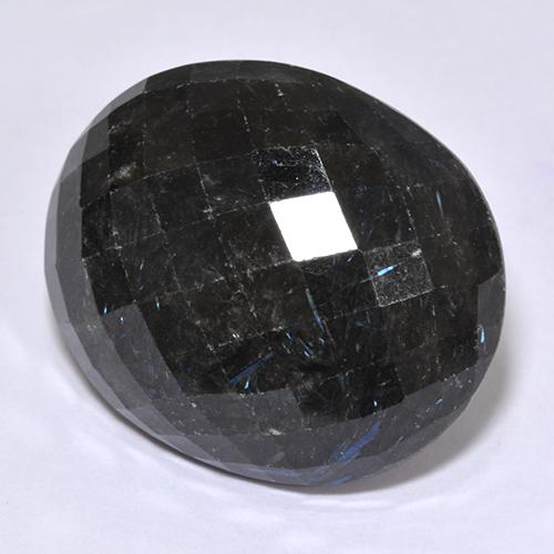 Nuummite noir naturelle coupe ovale, 29,81 ct, opaque