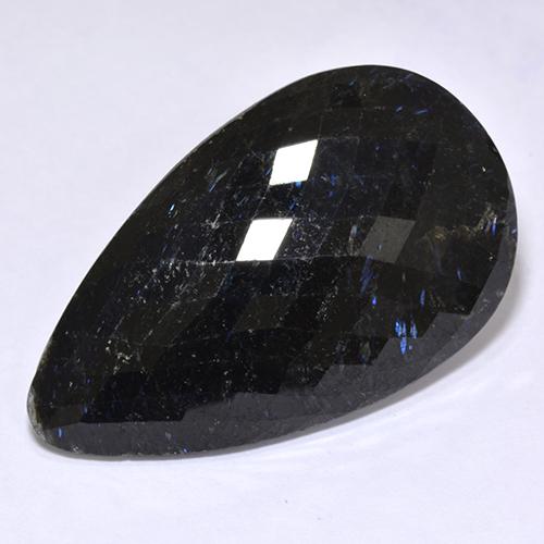 Nuummite noir naturelle en forme de poire, 45,28 ct, opaque