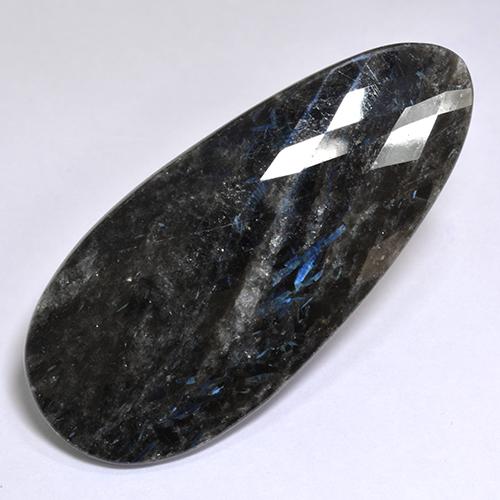 Nuummite noir naturelle en forme de poire, 41,22 ct, opaque