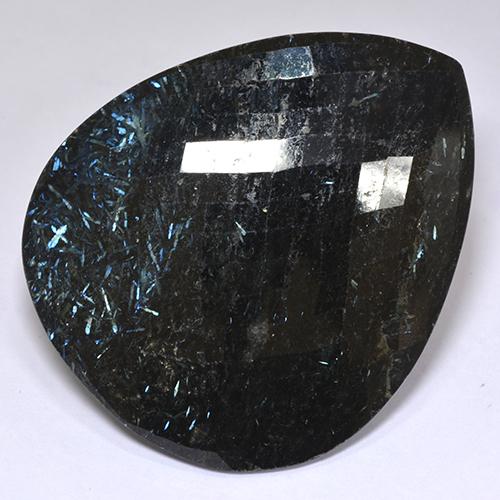 Nuummite noir naturelle en forme de poire, 97,82 ct, opaque