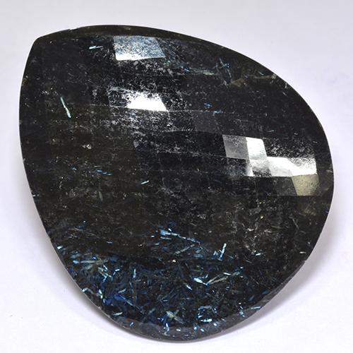 Nuummite noir naturelle en forme de poire, 97,82 ct, opaque