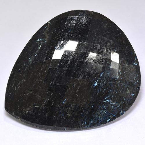 Nuummite noir naturelle en forme de poire, 97,82 ct, opaque