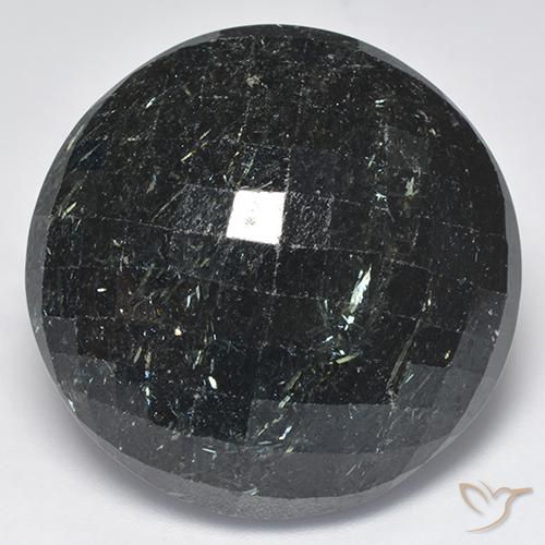 Nuummite Noir avec étincelle bleue naturelle Tour, 66.26 ct, Opaque