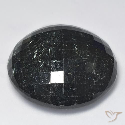Nuummite Noir avec étincelle bleue naturelle Tour, 66.26 ct, Opaque