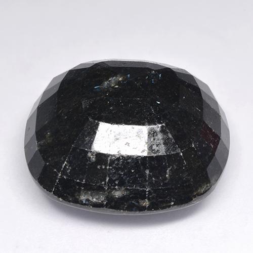 Nuummite noir avec étincelle bleue naturelle coupe coussin, 65,92 ct, opaque