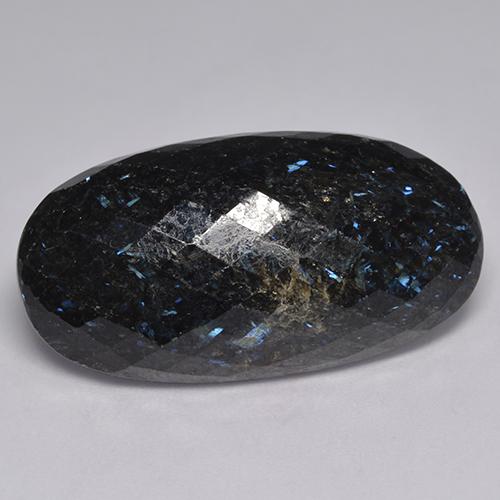 Nuummite Noir avec étincelle bleue naturelle Coupe ovale, 31.81 ct, Opaque