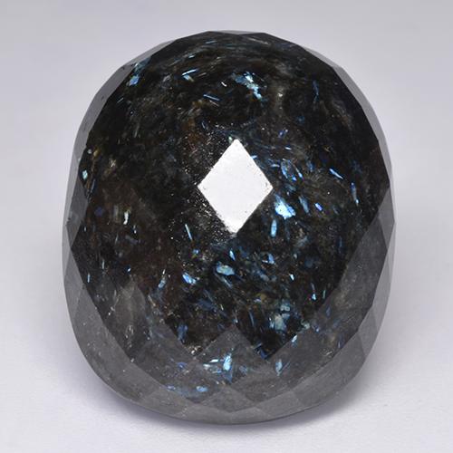 Nuummite noir naturelle coupe coussin, 45,83 ct, opaque
