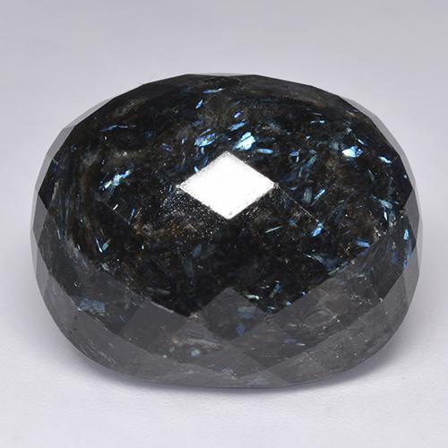Nuummite noir naturelle coupe coussin, 45,83 ct, opaque