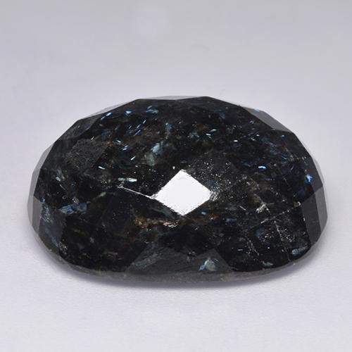 Nuummite noir naturelle coupe coussin, 45,83 ct, opaque